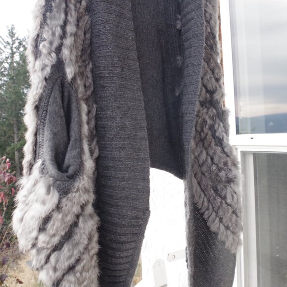 Real Fur& Wool Vest Twelfth Street By Vincent - Picture 4 of 8